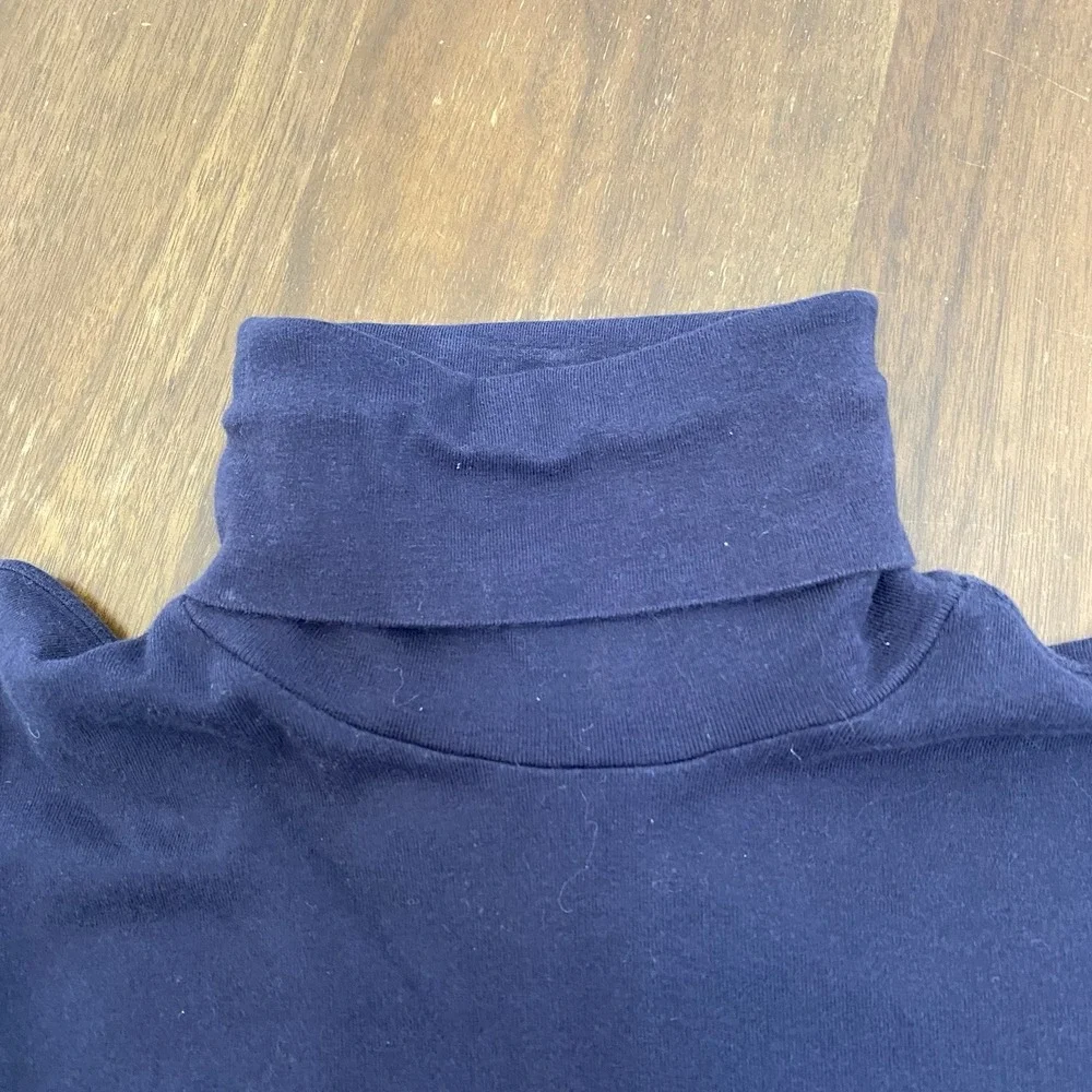 Polo Ralph Lauren Turtleneck Shirt Mens Large Blue Long Sleeve Shirt VTG Vintage